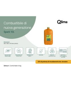 Qlima Combustibile Kristal Spark 10L - Arancione - Riscaldamento Sostenibile