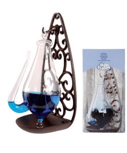 Esschert Design Barometro Vetro Meteo con Supporto in Ghisa 0,5 L TH31