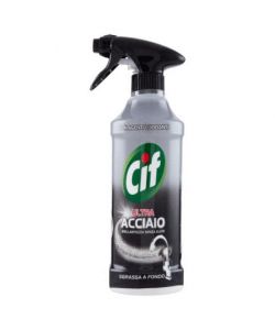 Cif Spray Ultra Acciaio 500 ml - Sgrassatore per Superfici in Acciaio Bianco