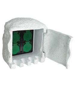 Presa Elettrica da Esterno 4 Spine Resina Impermeabile Bianca