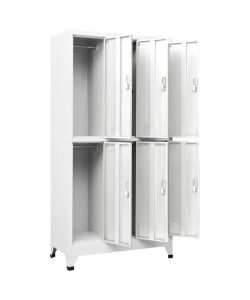 vidaXL Armadietto a Chiave 6 Scomparti Acciaio Grigio 90x45x180 cm - Armadio Sicuro per Spogliatoi e Uffici - Design Industriale