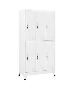 vidaXL Armadietto a Chiave 6 Scomparti Acciaio Grigio 90x45x180 cm - Armadio Sicuro per Spogliatoi e Uffici - Design Industriale