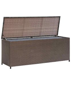 vidaXL Baule da Giardino in Polyrattan - Marrone - 120x50x60 cm