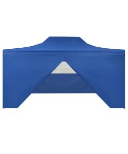 Tenda Pieghevole Pop-Up con 4 Pareti Laterali 3x4,5 m Blu