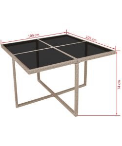 vidaXL Set da Pranzo Giardino in Polyrattan - Beige