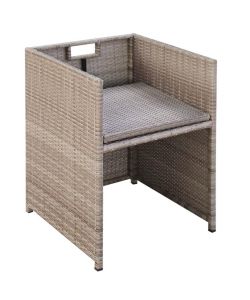 vidaXL Set da Pranzo Giardino in Polyrattan - Beige