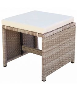 vidaXL Set da Pranzo Giardino in Polyrattan - Beige