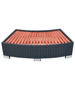 Scalino per Spa in Polyrattan 92x45x25 cm Nero