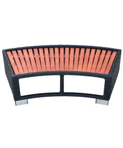 Scalino per Spa in Polyrattan 92x45x25 cm Nero