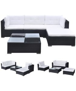 vidaXL Set Divani da Giardino in Polyrattan - Grigio - 5 pz