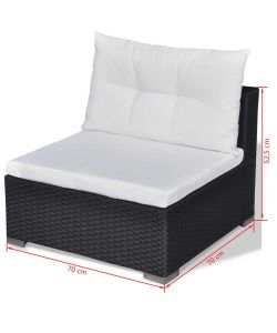 vidaXL Set Divani da Giardino in Polyrattan - Grigio - 5 pz