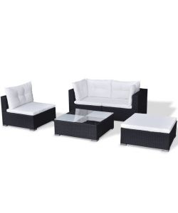 vidaXL Set Divani da Giardino in Polyrattan - Grigio - 5 pz