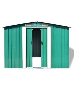 vidaXL Casetta da Giardino in Metallo - Verde - 257x205x178 cm