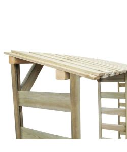 Doppio Capannone per Legname 300x44x176cm Legno Pino Impregnato