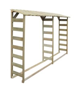 Doppio Capannone per Legname 300x44x176cm Legno Pino Impregnato