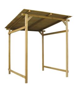 Tettoia da Giardino in Legno Pino Impregnato - Marrone - 170x170x180 cm