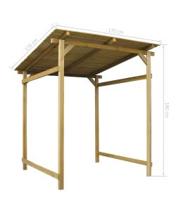 Tettoia da Giardino in Legno Pino Impregnato - Marrone - 170x170x180 cm