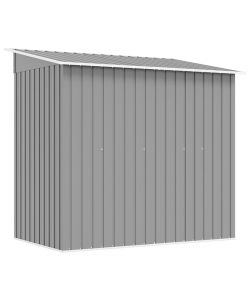 Capanno da Giardino Grigio in Metallo 190x124x181 cm