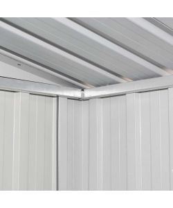 Capanno da Giardino Grigio in Metallo 190x124x181 cm