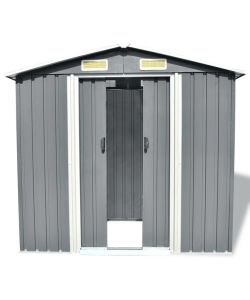 Capanno per Attrezzi in Metallo Grigio 204x132x186 cm