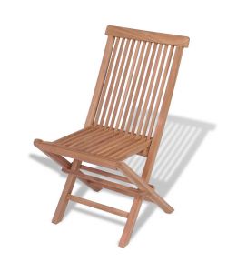 Sedie da Giardino Pieghevoli 4 pz in Legno Massello di Teak