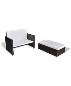 Divano da Giardino in Polyrattan Marrone
