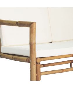 vidaXL Set Divani da Giardino in Bamb con Cuscini - Marrone