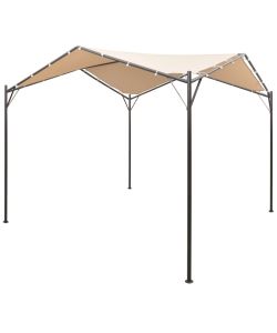 Gazebo Padiglione Tenda Tettoia 4x4 m in Acciaio Beige