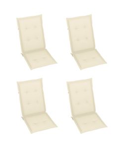 Cuscini per Sedie da Giardino Crema 120x50x3 cm 4 pz