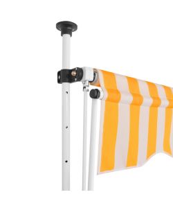 Tenda da Sole Retrattile Manuale 300cm Strisce Arancione Bianco