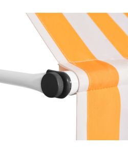 Tenda da Sole Retrattile Manuale 300cm Strisce Arancione Bianco