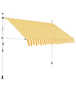 Tenda da Sole Retrattile Manuale 300cm Strisce Arancione Bianco