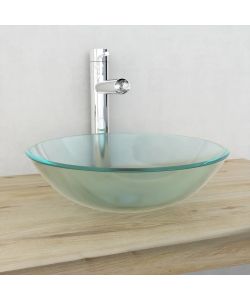 Lavandino in Vetro Temperato 42cm Smerigliato