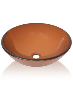 Lavandino in Vetro Temperato 42 cm Marrone