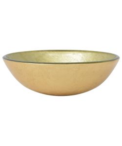 Lavandino in Vetro Temperato 42 cm Dorato