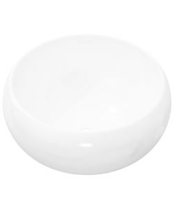 Lavandino Rotondo in Ceramica Bianca 40x15 cm