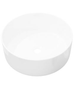 Lavandino Rotondo in Ceramica Bianca 40x15 cm