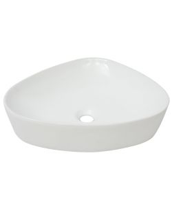 Lavandino Triangolare in Ceramica Bianca 50,5x41x12 cm