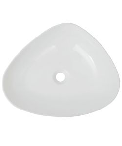 Lavandino Triangolare in Ceramica Bianca 50,5x41x12 cm