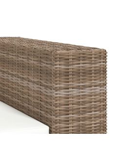 vidaXL Divano in Rattan - Marrone - 3 Posti