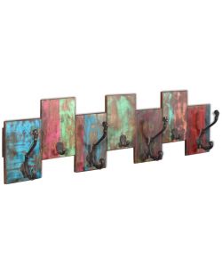 Appendiabiti con 7 Ganci in Legno Massello di Recupero