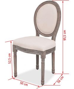 Sedie da Pranzo 4 pz Crema in Tessuto