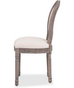 Sedie da Pranzo 4 pz Crema in Tessuto