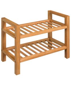 Scarpiera con 2 Ripiani 50x27x40 cm in Massello di Rovere
