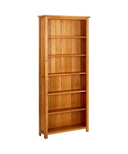 Libreria a 6 Ripiani 80x22,5x180 cm in Massello di Rovere