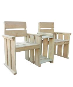 Panchina da Giardino a 2 Posti 150 cm in Legno Impregnato