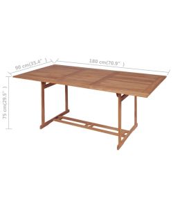 vidaXL Tavolo da Giardino in Teak - Marrone - 180x90 cm