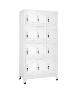 vidaXL Armadietto a Chiave 12 Scomparti Grigio 90x45x180 cm - Arredo Industriale