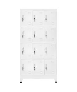 vidaXL Armadietto a Chiave 12 Scomparti Grigio 90x45x180 cm - Arredo Industriale