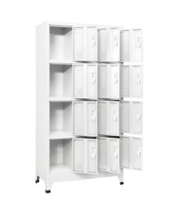 vidaXL Armadietto a Chiave 12 Scomparti Grigio 90x45x180 cm - Arredo Industriale